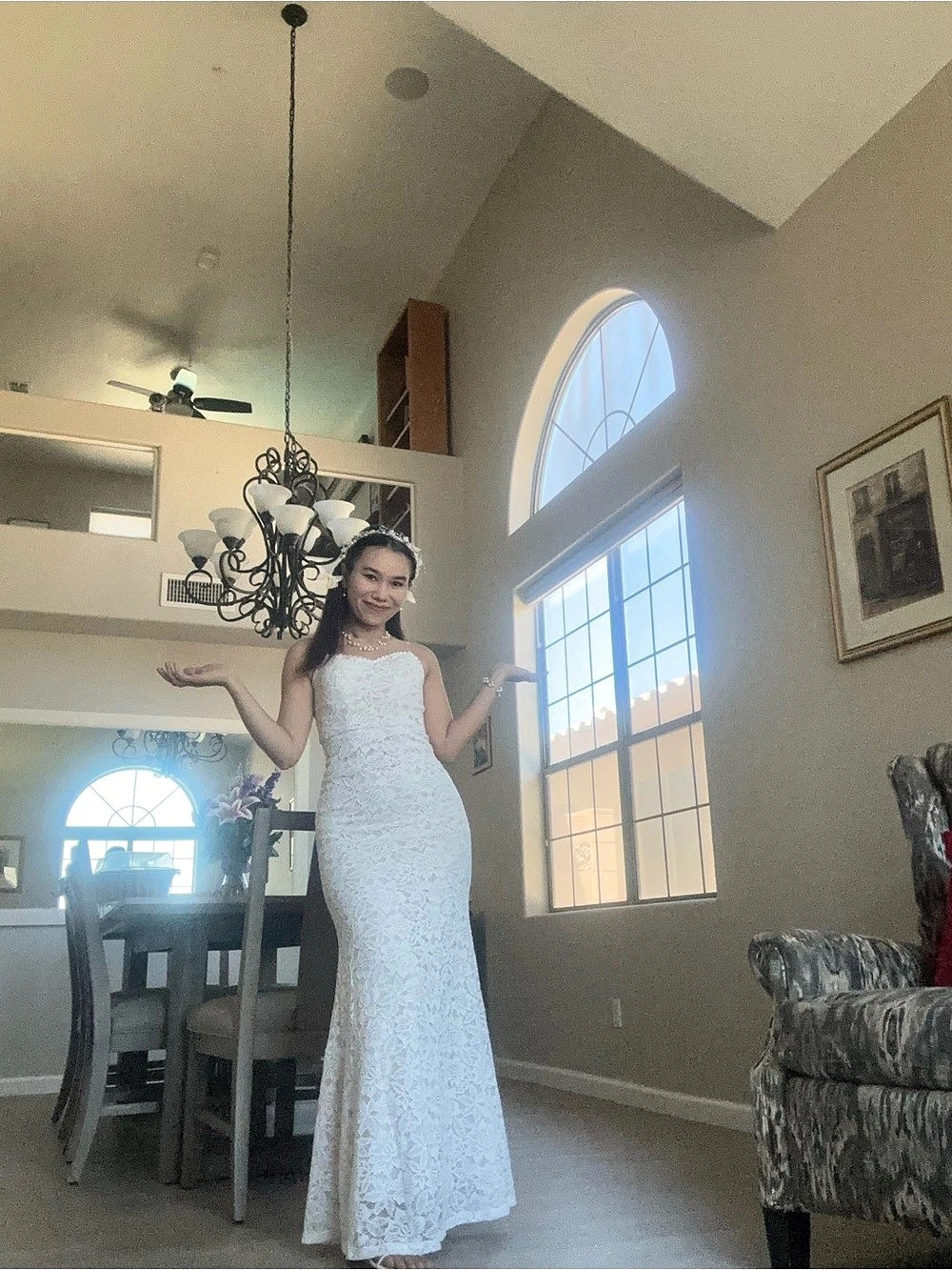 SHEIN Belle Lace Mermaid Wedding Gown Size Small Like New